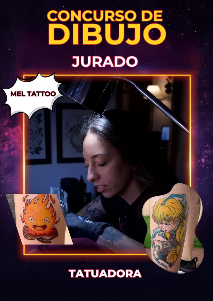 Mel Tattoo, tatuadora, jurado del Concurso de Dibujo de Tandil Con en Tandil
